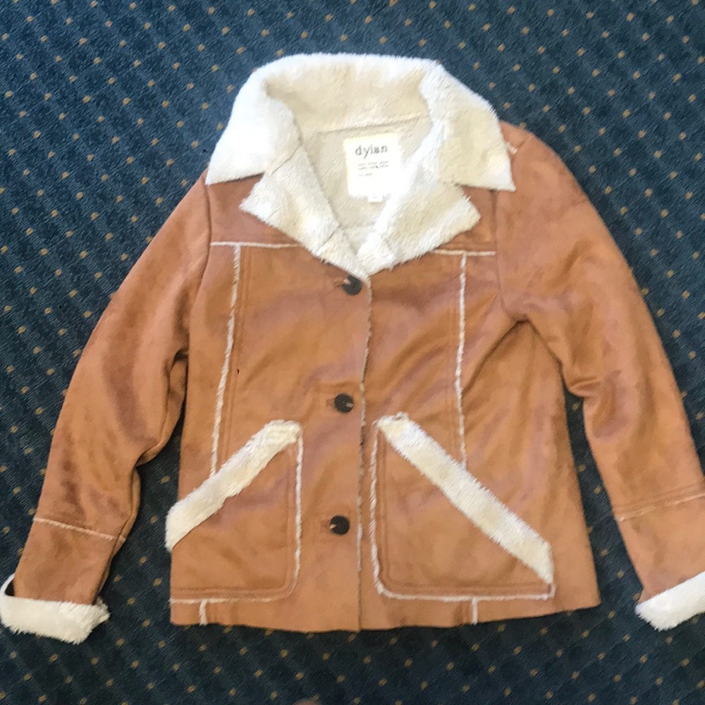 Faux suede Brown with Faux fur trim